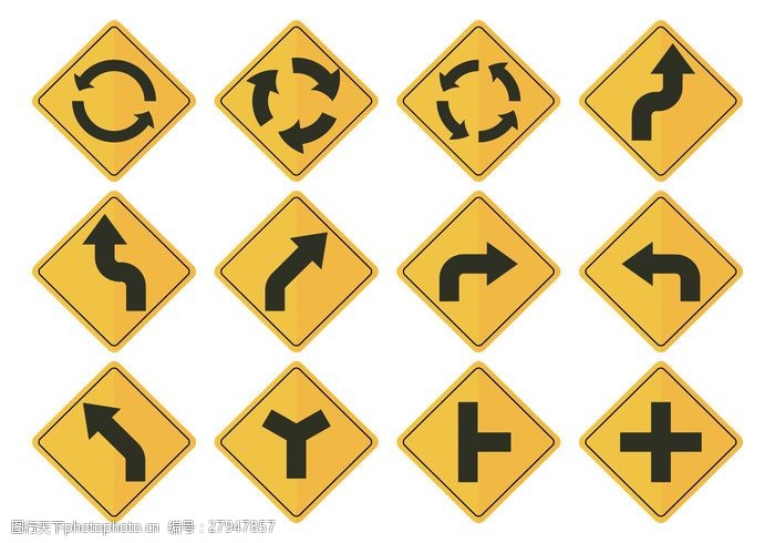 道路符號(hào)箭頭向量 現(xiàn)代交通標(biāo)識(shí)的科學(xué)與藝術(shù)
